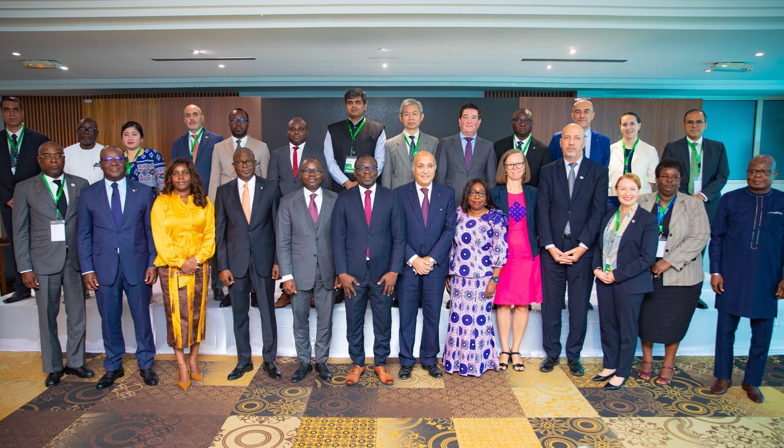 Delegates posing together after a session